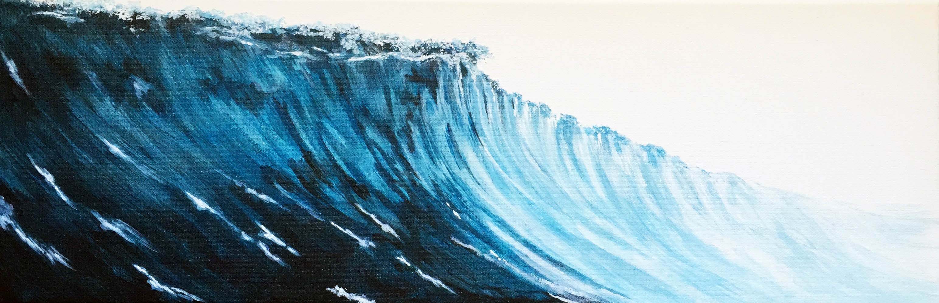 acrylic painting of a wave
