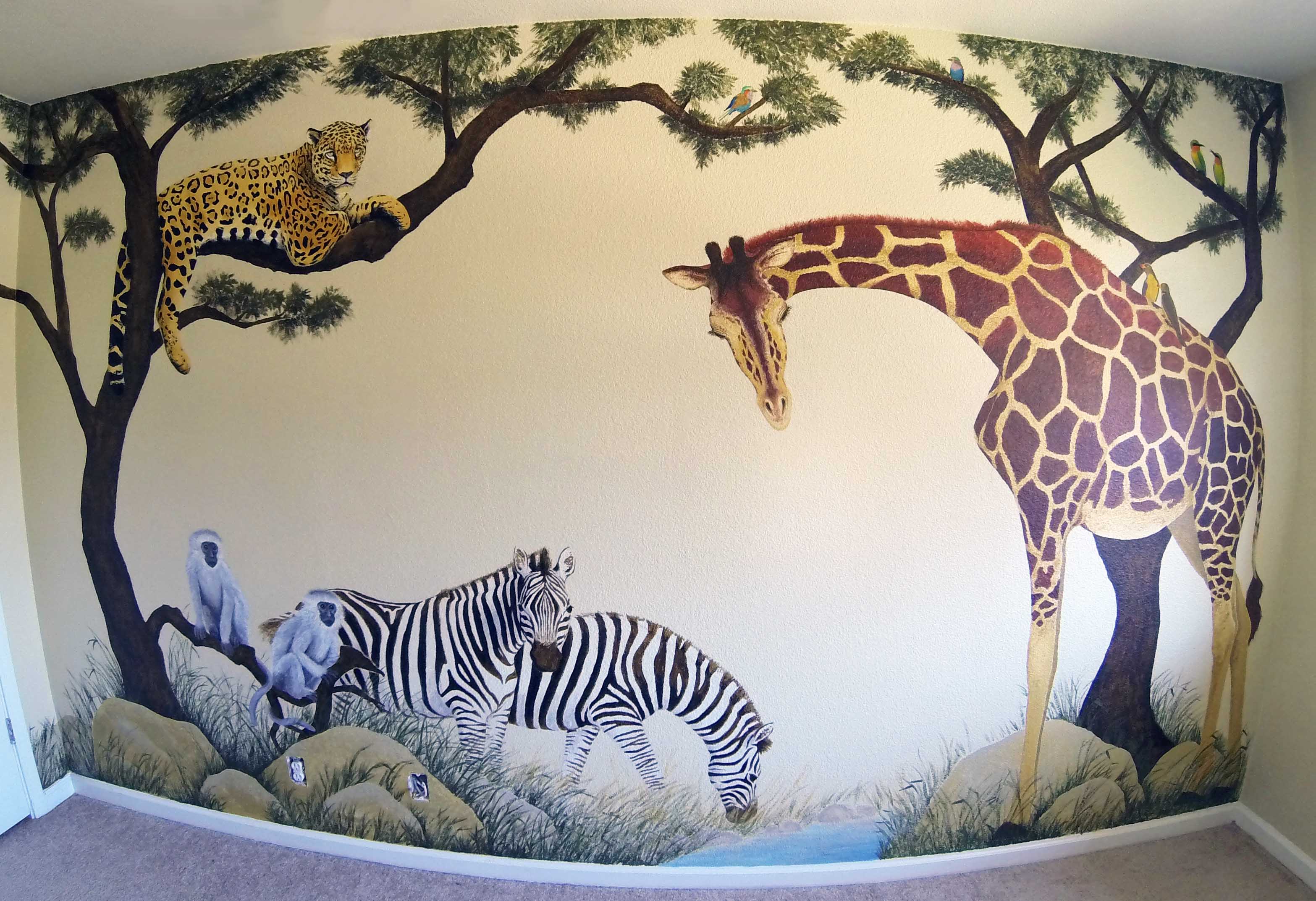 animal bedroom wall mural